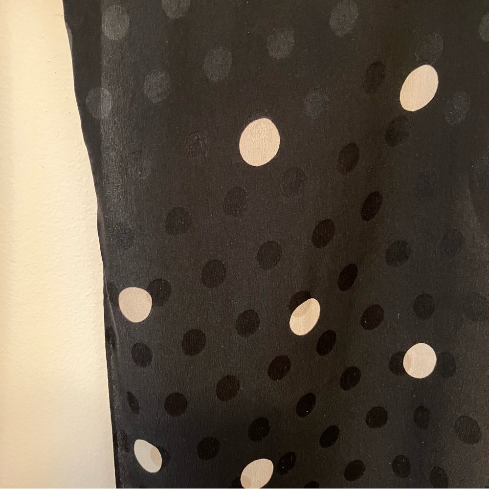 VTG Echo Black And Tan Polka Dot Scarf Rectangle Belt 10in X 58in - Picture 3 of 4